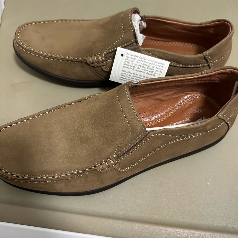 Braking leather shoes